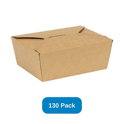 Inno-Pak 29 oz Paper Food Box Kraft #8 Size - Case of 130