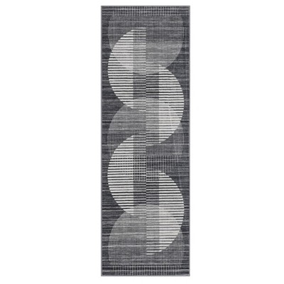 Machine Washable Area Rugs Modern Abstract Indoor Mat Non Shedding Neutral Throw Rugs Foldable Geometric Strip Thin Floor Cover for Living Room