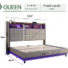 AMERLIFE Bed Frame 53.1"H with Lift Storage, Headboard Storage & RGB LED - 2 of 4