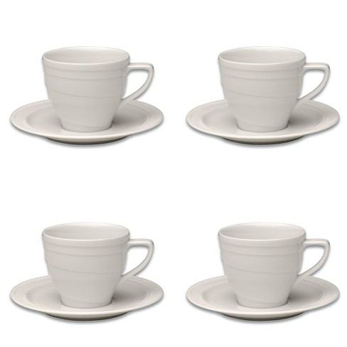 Berghoff Essentials 6oz Porcelain Cup And Saucer Set Of 4 Target