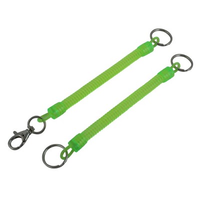 Unique Bargains Plastic Flexible Retractable Coil Cord Spiral Keychain Rope 2 in 1