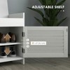 Resenkos Storage Ottoman Bench,Shoe Storage Bench with Cushion, Adjustable Shelves, Shutter Doors, White - 4 of 4