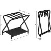 Luggage Rack, Folding Suitcase Stand with Fabric Storage Shelf for Guest Room, Bedroom, Hotel, Holds up to 100 lb, 27 x 15.3 x 22 Inches,Black - 4 of 4