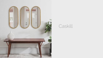 Set of 3 Gold Capsule Framed Wall Mirrors