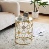 Wooakway Modern Metal Side Table Accent Table Mirror Top End Table for Sofa or Bedside - 2 of 4
