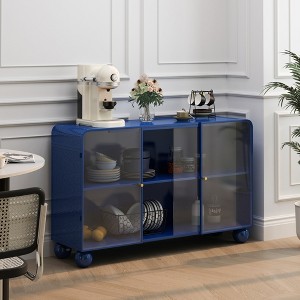 47.25"Glass Storage Cabinet Floor-to-ceiling for Kitchen, Living Room, Bathroom( - 1 of 4