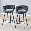 Okak Swivel Bar Stools Set of 2/4, Breathable Cotton Counter Height Barstools with Electroplated Metal Frame, Rust-Resistant Seating for Kitchen - 4 of 4