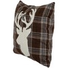 Northlight 16.5" Brown Plaid Stag Christmas Throw Pillow - 4 of 4