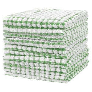 Unique Bargains 100% Cotton Checked Dishes and Table Drying Kitchen Textiles 12 Pcs - 1 of 4