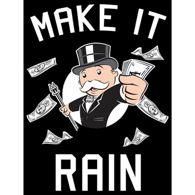 T-shirt Homme Monopoly - Motif "Make It Rain Cash" - Taille L - Occasion Très Bon État