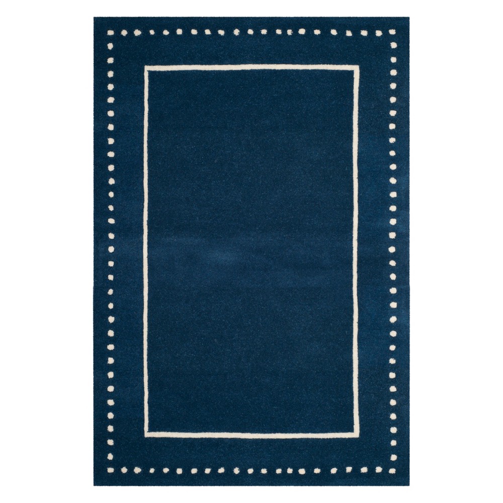 4'x6' Solid Area Rug Navy Blue/Ivory - Safavieh