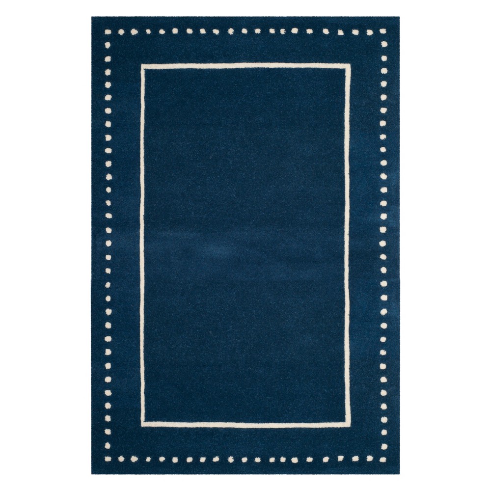 4'x6' Solid Area Rug Navy Blue/Ivory - Safavieh