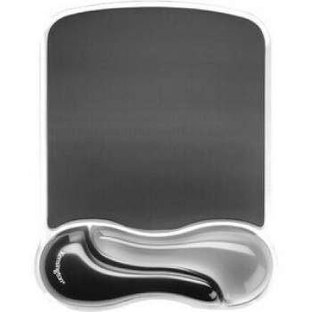 Kensington Duo Gel Mouse Pad Wrist Rest - 7.6" Dimension - Black/Gray - Gel - TAA Compliant