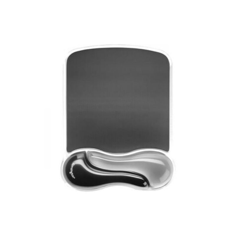 Kensington Duo Gel Mouse Pad Wrist Rest - 7.6" Dimension - Black/Gray - Gel - TAA Compliant, 1 of 2