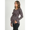 Hello Miz Women's Floral Tie Waist Long Sleeve Maternity Top - 2 of 4