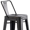 Sapphtopaz Modern Bar Stools Set Metal Farme Industrial Dining Chairs with Bucket Back Rustic Counter Stools for Kitchen Island - 4 of 4