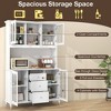 Tangkula 73" Tall Kitchen Pantry Storage Cabinet w/ LED Lights and Power Outlets - 3 of 4
