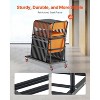 VEVOR Folding Chair Rack, 300 LBS Capacity, L-shape Vertical Placement Chair Cart for 25 Chairs, Heavy-duty Metal Chair Storage Dolly, Matte Black - 4 of 4