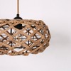 YANSUN 1-Light Boho Pendant Light Plug-in Rustic Hand-Woven Hemp Rope Cage Basket Hanging Lamp Wicker Retro Light Fixtures Brown - 2 of 4