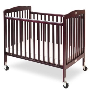 L.A. Baby The Little Wood Crib Mini/Portable Folding Wood Crib - Cherry - 1 of 4