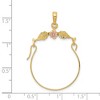 Black Bow Jewelry 14k Yellow and Rose Gold Two Tone Floral Charm Holder Pendant - 4 of 4