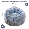Itopfox Faux Fur Comfy Bean Bag Chair with Petal Armrest, Fluffy Lounge Chair for Bedroom, Living Room, Dorm, Game - Grey, Large, Low Support - 2 of 4