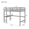 NicBex Full/Queen Size Wood Loft Bed with Built-in Desk,Safety Guardrails and Ladder for Kids Teens Adults - 3 of 4