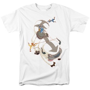 Avatar The Last Airbenderhang On Appa Adult T-Shirt White - 1 of 4