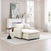 Corduroy Single Sofa with Footstool and Pillow, Deep Seat Lounge Chair for Living Room, Bedroom, Club - 3 of 4