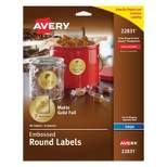 Avery Round Labels 2" dia Gold Foil 96/Pack 22831