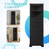 ORRD Black Triangle Tall Cabinet with 3 Drawers & Adjustable Shelves, Freestanding Storage for Bathroom, Kitchen, or Living Room, Painted MDF - 3 of 4