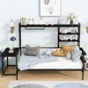 ALEXOUN Metal Bed with Movable Desk,Metal Day Bed Frame with Metal Grid & Clothes Hanger,Space Saving,No Box Spring Needed - 2 of 4