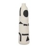 Boho Geometric Vase - Handcrafted Ceramic - Modern Minimalist Home & Office Decor - Decorative Accent for Living Room, Bedroom - 15" Ivory & Black - 2 of 4