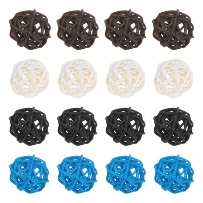 Unique Bargains Wicker Rattan Balls Decorative Orbs Vase Fillers Bowl Fillers for Christmas/DIY Crafts 30mm/1.2 Inch