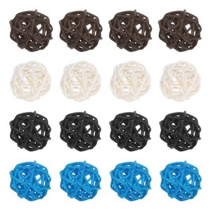 Unique Bargains Wicker Rattan Balls Decorative Orbs Vase Fillers Bowl Fillers for Christmas/DIY Crafts 30mm/1.2 Inch - 1 of 4