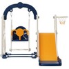 3 in 1 Toddler and Swing Set, Climber Playset with Basketball Hoop, Freestanding Indoor Outdoor Playground for Kids - 3 of 4
