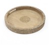 Round Mango Wood Serving Tray - 18in Rustic Brown Design for Stylish Entertaining - 2 of 4