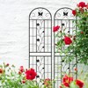 Syemin Patio Decorative Screens, Iron Arch Decoration Garden Trellis, for Outdoor for Climbing Plants Support, Flowerbed, Black, 19.7"*19.7"*86.7" - 4 of 4
