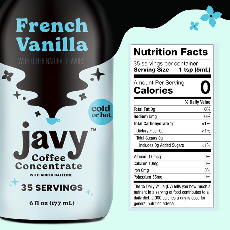 Javy Cold Brew French Vanilla Coffee Concentrate - Medium Roast, Unsweetened & Sugar-Free - 6oz, 2 of 9