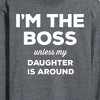 Men's - Instant Message - I'm The Boss Unless Daughter Is Around Long Sleeve Graphic T-Shirt - 2 of 4
