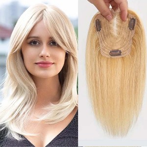 Jessie's Wig Women'S Hairpiece Clip In Human Hair Topper Full Coverage Straight #613 Color 1 Pc/Pack - 1 of 4