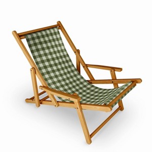 Colour Poems Gingham Pattern Moss Sling Chair - Versatile, UV-Resistant, Water-Resistant, Collapsible, Artistic Design - Deny Designs: Portable - 1 of 2