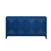 Four-Door Sideboard with Vertical Line Design, Adjustable Shelves, MDF Construction, Metal Handles for Living Room - 4 of 4