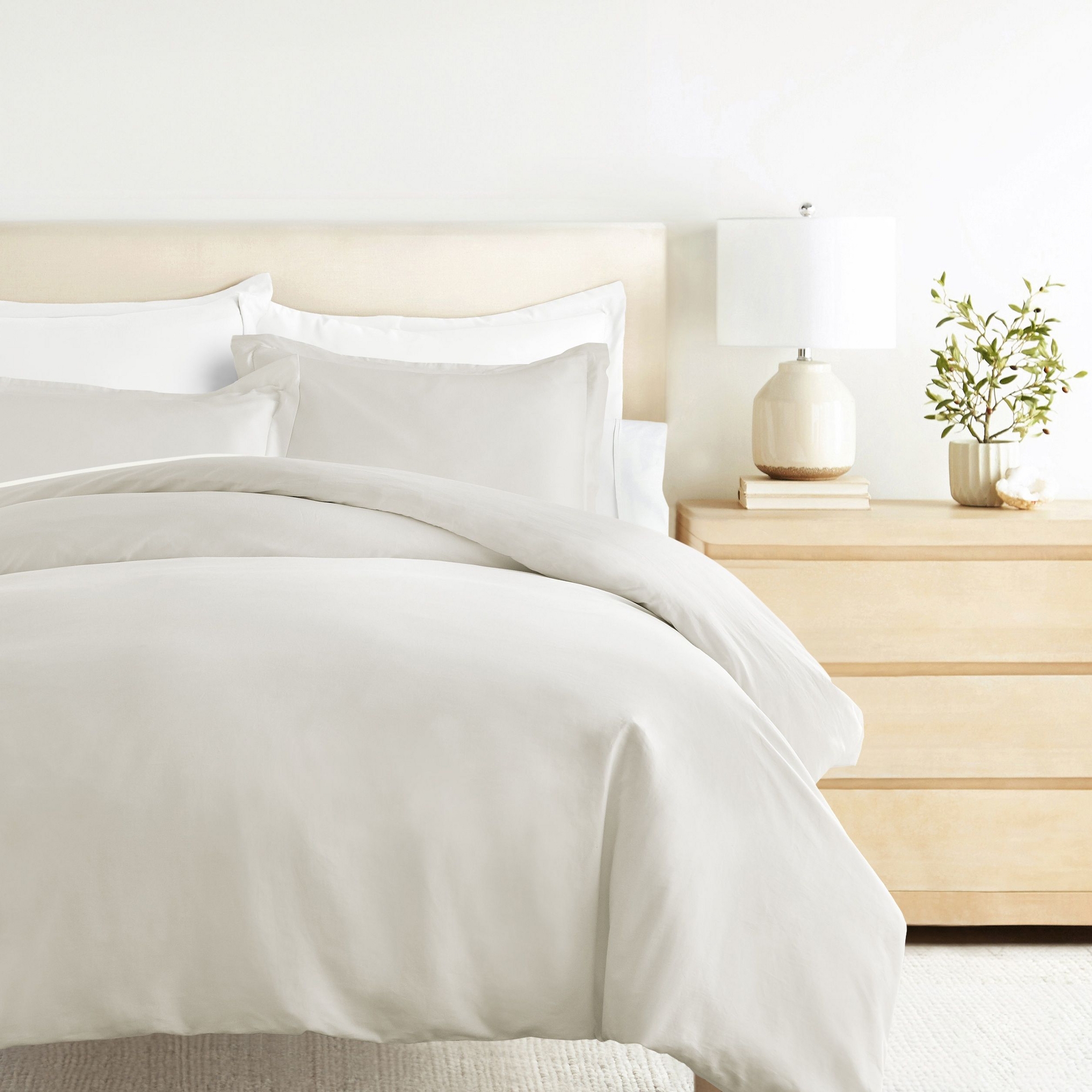 3 Piece Brushed Cotton Duvet Cover Set - Washed for Extra Softness - 100% Long Staple Sateen Weave Cotton - Becky Cameron, Full/Queen