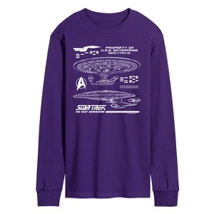 Men's - Star Trek - Next Gen Schematic Long Sleeve Graphic T-Shirt - 1 of 3