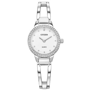 Citizen Quartz Ladies Watch, Silver-Tone Stainless Steel, Crystal Accent - 1 of 4