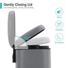 Trash Can, Gallon Odor Control Indoor Trash Can, Stainless Steel Garbage Bin with Silent Closing Lid, for Bathroom, Kitchen, Office, Black - 4 of 4