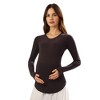 Anna-Kaci Women's Maternity Long Sleeve Stretch Knit Top with Soft Seamless Fit and Gentle Belly-Shaping Silhouette - 2 of 4