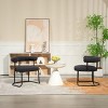 Modern Boucle Curved Backrest Chair Set of 2,Round Upholstered Living Room Chairs,Armless Chairs,Dining Chairs Modern-Cuddlewood - 2 of 4