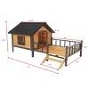 LAOTIES Outdoor Wooden Dog House With Iron Frame,Waterproof Roof And Porch,Anti-Chew Design - 2 of 4